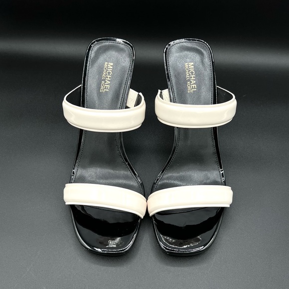 Michael Kors Clara Two-Tone Patent Multi Color Leather Sandal Women Size 7.5 NWB - Picture 4 of 10